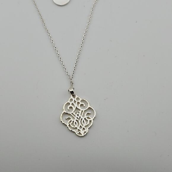 Loft Outlet Silver Tone Tri Strand Chain Necklace Layered Pendant Elevated Basic - Picture 1 of 6
